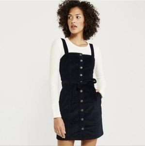 Abercrombie & Fitch Black Corduroy Jumper Dress XS Black